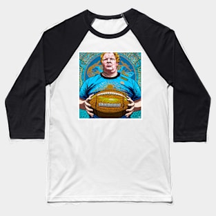 Rugby Player Print Baseball T-Shirt